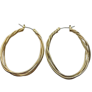 🍭6/$30 Woven Braided Gold Tone Hoop Earrings